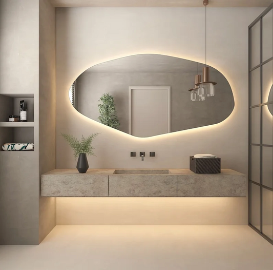 Espelho orgânico irregular com LED – 2,10 m x 0,80 m | Linha PRIME -  Liquidação