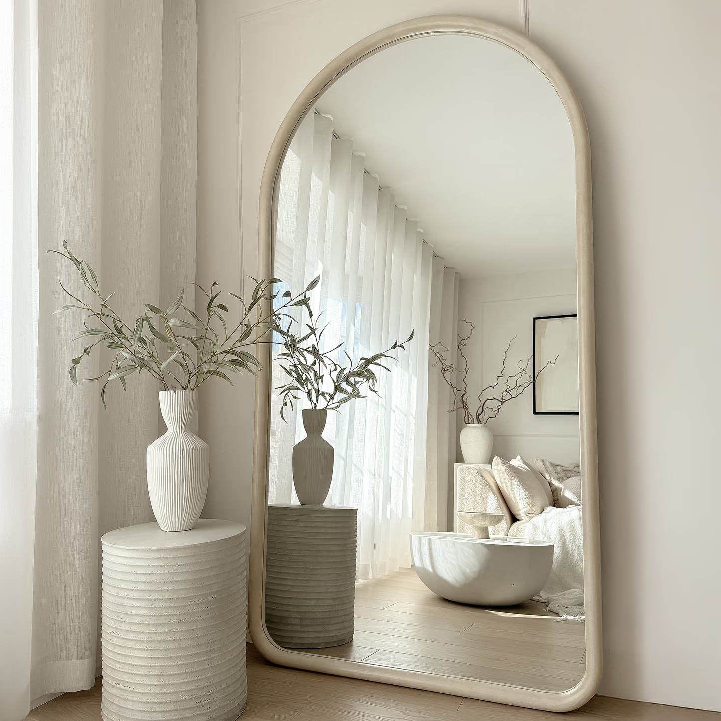 Espelho de corpo inteiro grande com moldura curva  – 190 x 100 cm (Liquidação)
