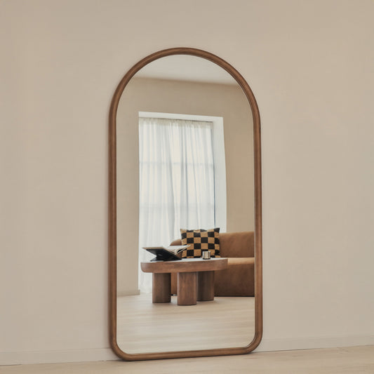 Haus Amora – Grande espelho de corpo inteiro mit geschwungener Holzrahmung (180 cm x 90 cm)**