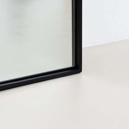 Espelho de corpo inteiro extra grande em metal preto, 200 cm x 100 cm
