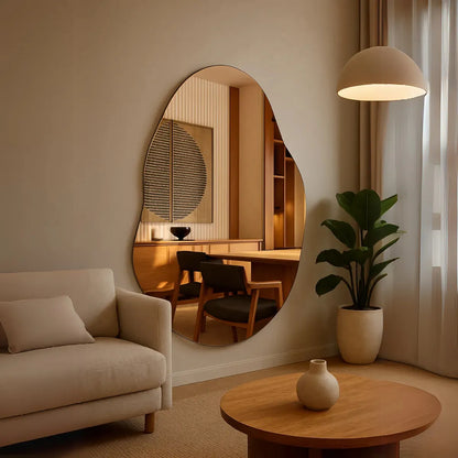 Haus Amora - Grande orgânico geschliffenes decoração de espelho - 110 x 80