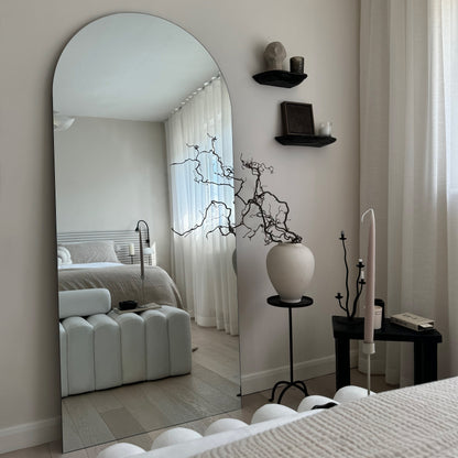 HausEdge – Grande espelho arqueado de corpo inteiro sem moldura (179 cm × 80 cm)