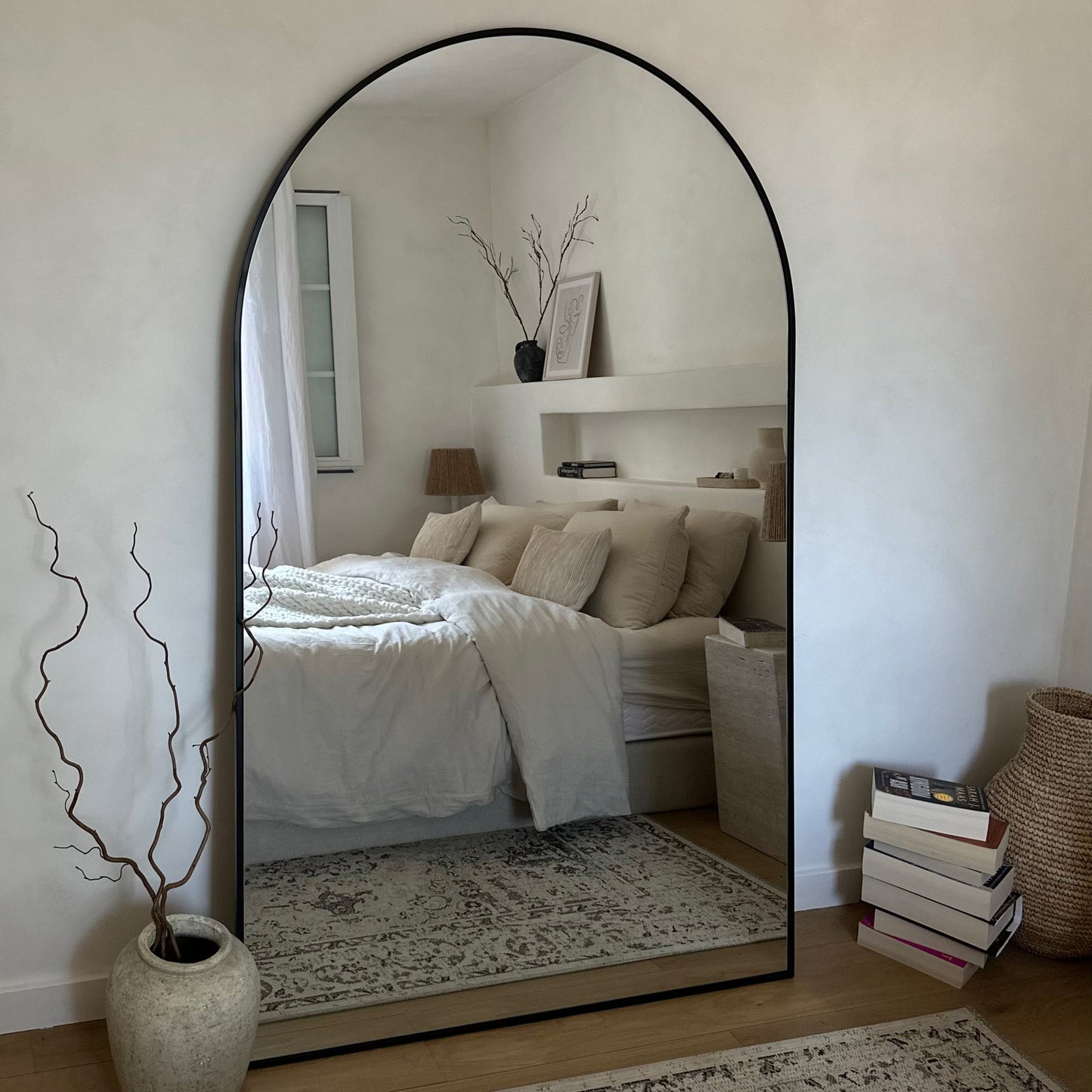 Haus Liberty - espelho de corpo inteiro aus metal preto mit design arqueado 180cm x 110cm