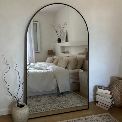 Haus Liberty - espelho de corpo inteiro aus metal preto mit design arqueado 180cm x 110cm