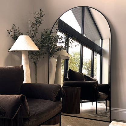 Haus Liberty - espelho de corpo inteiro aus metal preto mit design arqueado 180cm x 110cm