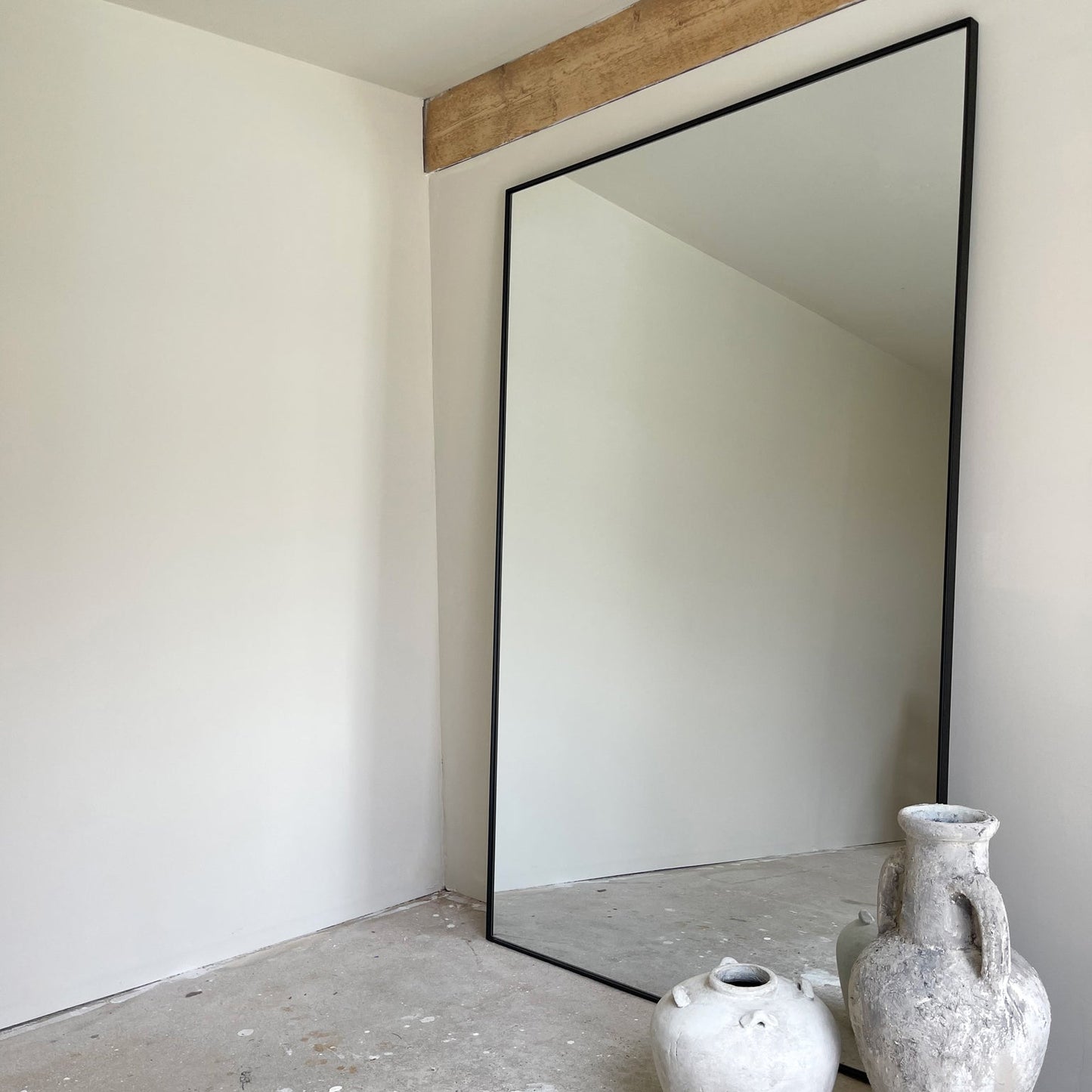 Espelho de corpo inteiro em metal preto, extra grande, 190 cm x 120 cm