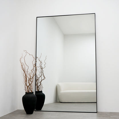 Espelho de corpo inteiro em metal preto, extra grande, 190 cm x 120 cm