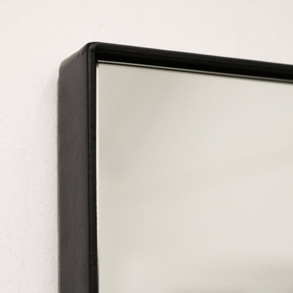 Espelho de corpo inteiro grande, retangular, em metal preto, 179 cm x 80 cm