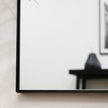 Espelho de corpo inteiro grande, retangular, em metal preto, 179 cm x 80 cm