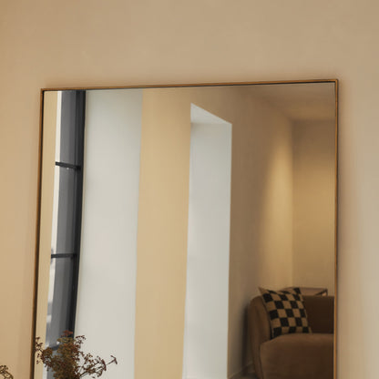 Haus Theo – Extra Grande Rechteckiges espelho de corpo inteiro aus Metall in Dourado (190 cm x 120 cm)