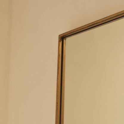 Haus Theo – Extra Grande Rechteckiges espelho de corpo inteiro aus Metall in Dourado (190 cm x 120 cm)