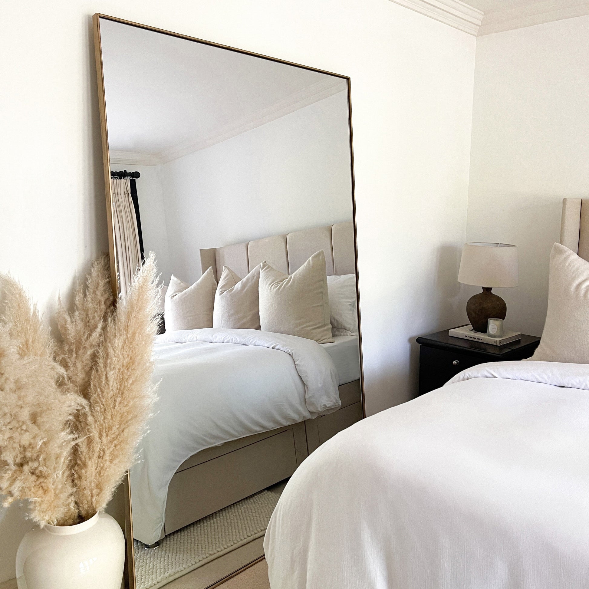 Full Length Dourado Rectangular Extra Large Metal Mirror