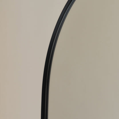 Haus Theo - Grande, preto, gewölbter espelho metálico in voller Länge 160cm x 50cm